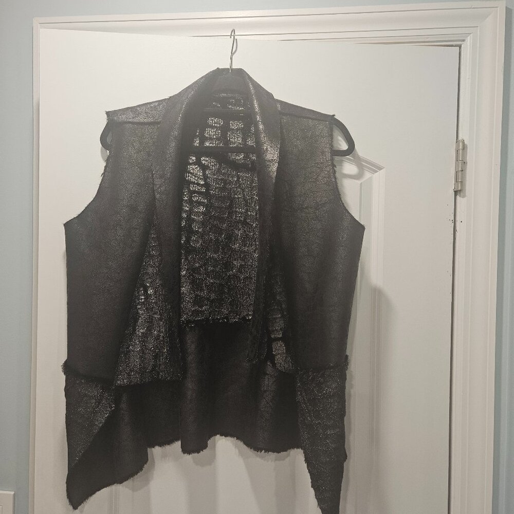Reversible velour/suede jacket vest